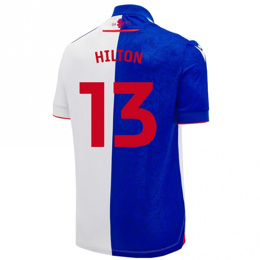 Niño Fútbol Camiseta Joe Hilton #13 Azul Cielo Blanco 1ª Equipación 2024/25 México