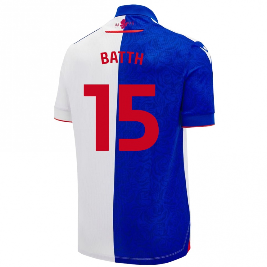 Niño Fútbol Camiseta Danny Batth #15 Azul Cielo Blanco 1ª Equipación 2024/25 México