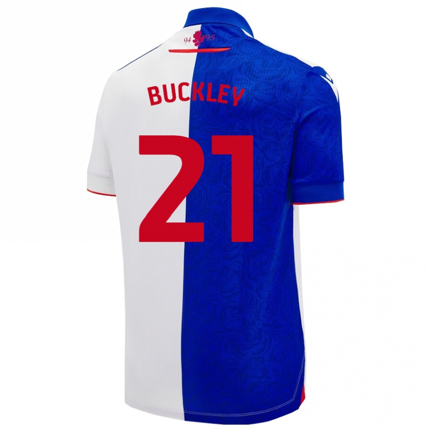 Niño Fútbol Camiseta John Buckley #21 Azul Cielo Blanco 1ª Equipación 2024/25 México