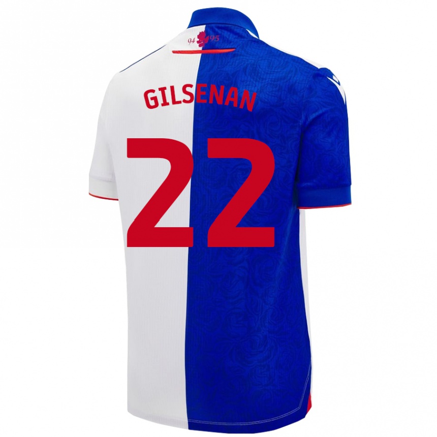 Niño Fútbol Camiseta Zak Gilsenan #22 Azul Cielo Blanco 1ª Equipación 2024/25 México