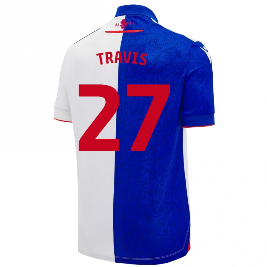 Niño Fútbol Camiseta Lewis Travis #27 Azul Cielo Blanco 1ª Equipación 2024/25 México