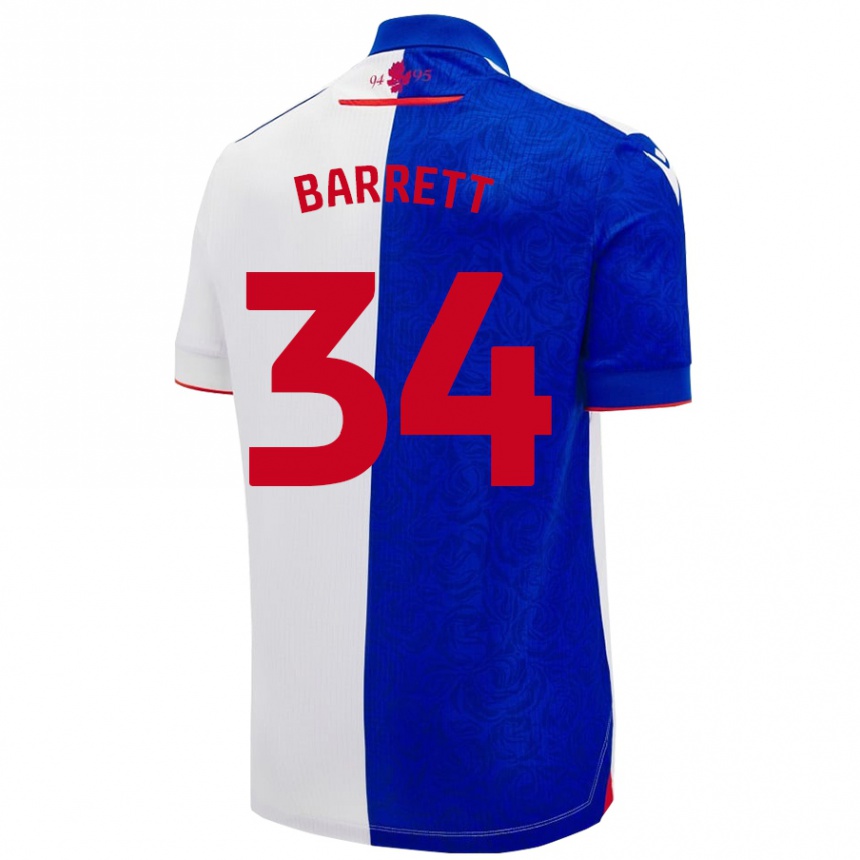 Niño Fútbol Camiseta Jack Barrett #34 Azul Cielo Blanco 1ª Equipación 2024/25 México