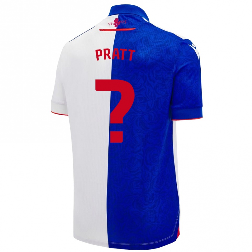 Niño Fútbol Camiseta George Pratt #0 Azul Cielo Blanco 1ª Equipación 2024/25 México