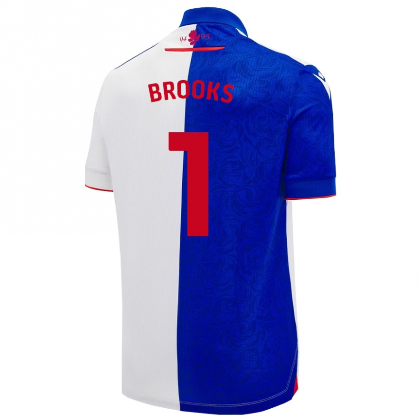 Niño Fútbol Camiseta Alexandra Brooks #1 Azul Cielo Blanco 1ª Equipación 2024/25 México