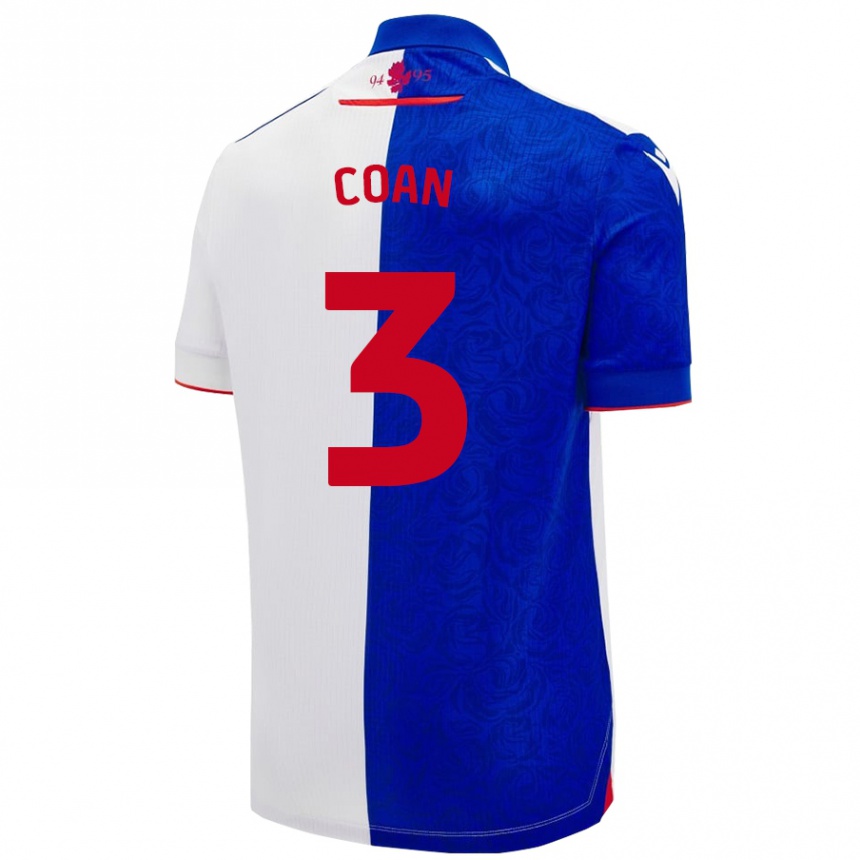 Niño Fútbol Camiseta Hannah Coan #3 Azul Cielo Blanco 1ª Equipación 2024/25 México