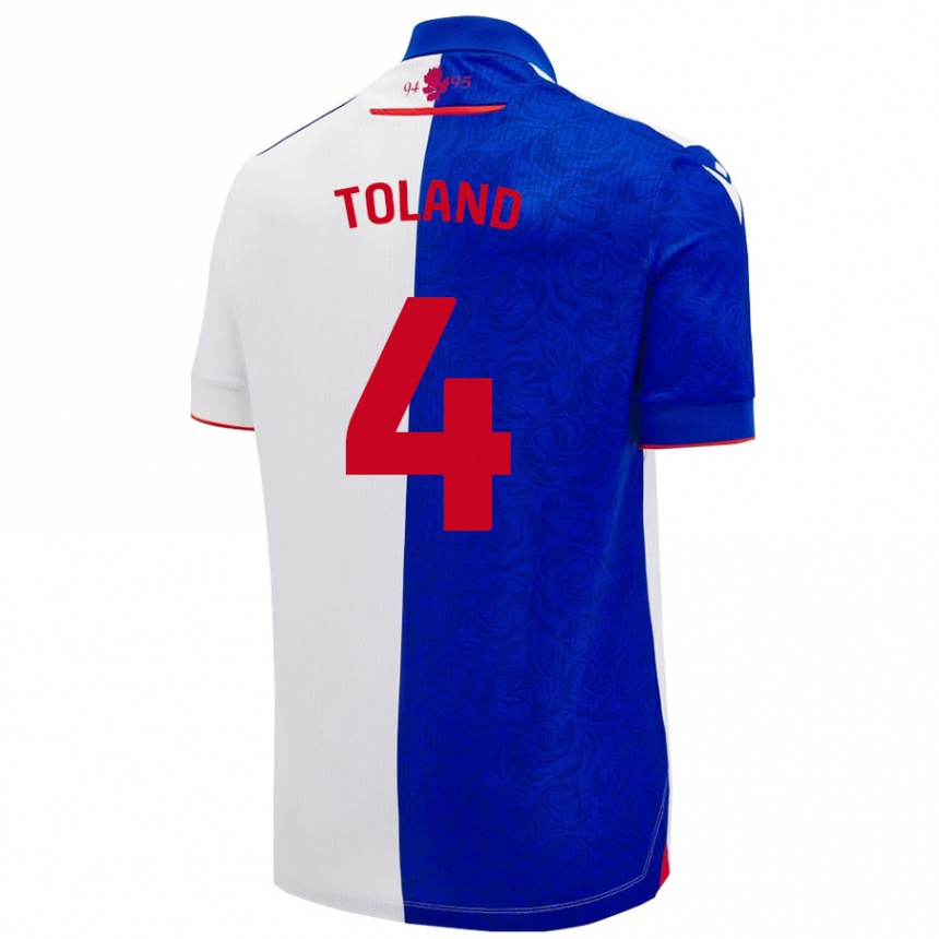 Niño Fútbol Camiseta Tyler Toland #4 Azul Cielo Blanco 1ª Equipación 2024/25 México