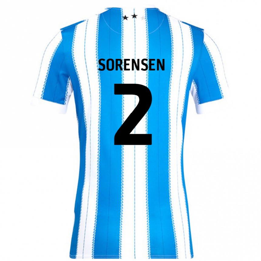 Niño Fútbol Camiseta Lasse Sörensen #2 Azul Blanco 1ª Equipación 2024/25 México