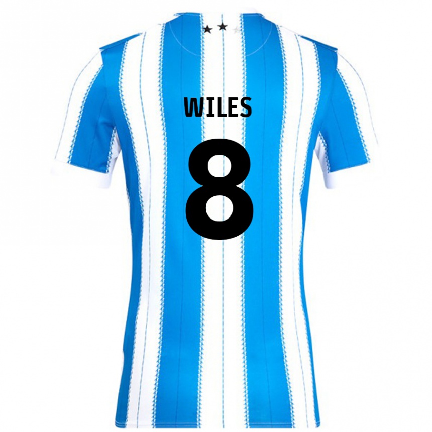 Niño Fútbol Camiseta Ben Wiles #8 Azul Blanco 1ª Equipación 2024/25 México