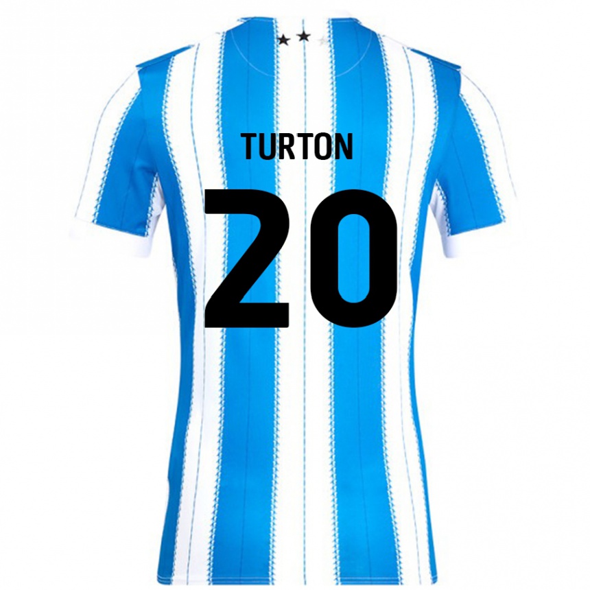 Niño Fútbol Camiseta Ollie Turton #20 Azul Blanco 1ª Equipación 2024/25 México