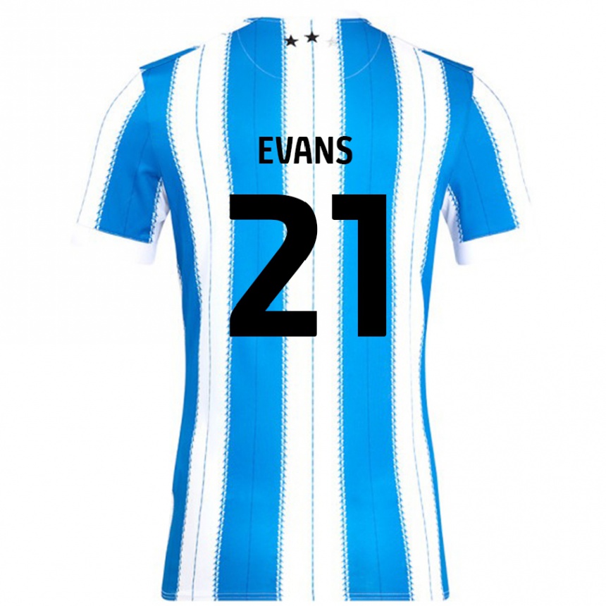 Niño Fútbol Camiseta Antony Evans #21 Azul Blanco 1ª Equipación 2024/25 México