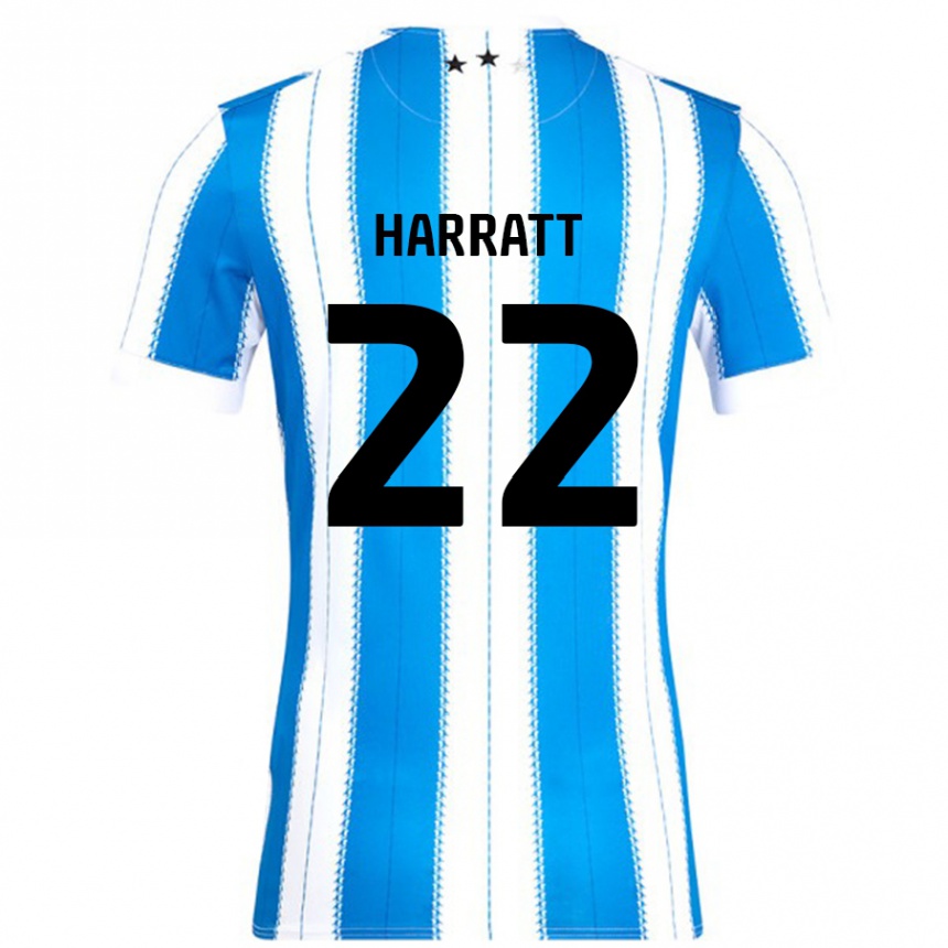 Niño Fútbol Camiseta Kian Harratt #22 Azul Blanco 1ª Equipación 2024/25 México