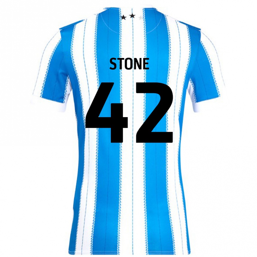 Niño Fútbol Camiseta Michael Stone #42 Azul Blanco 1ª Equipación 2024/25 México