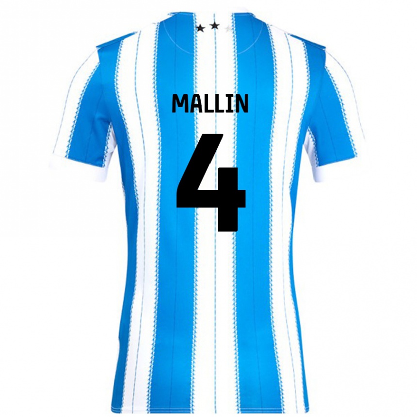 Niño Fútbol Camiseta Kate Mallin #4 Azul Blanco 1ª Equipación 2024/25 México