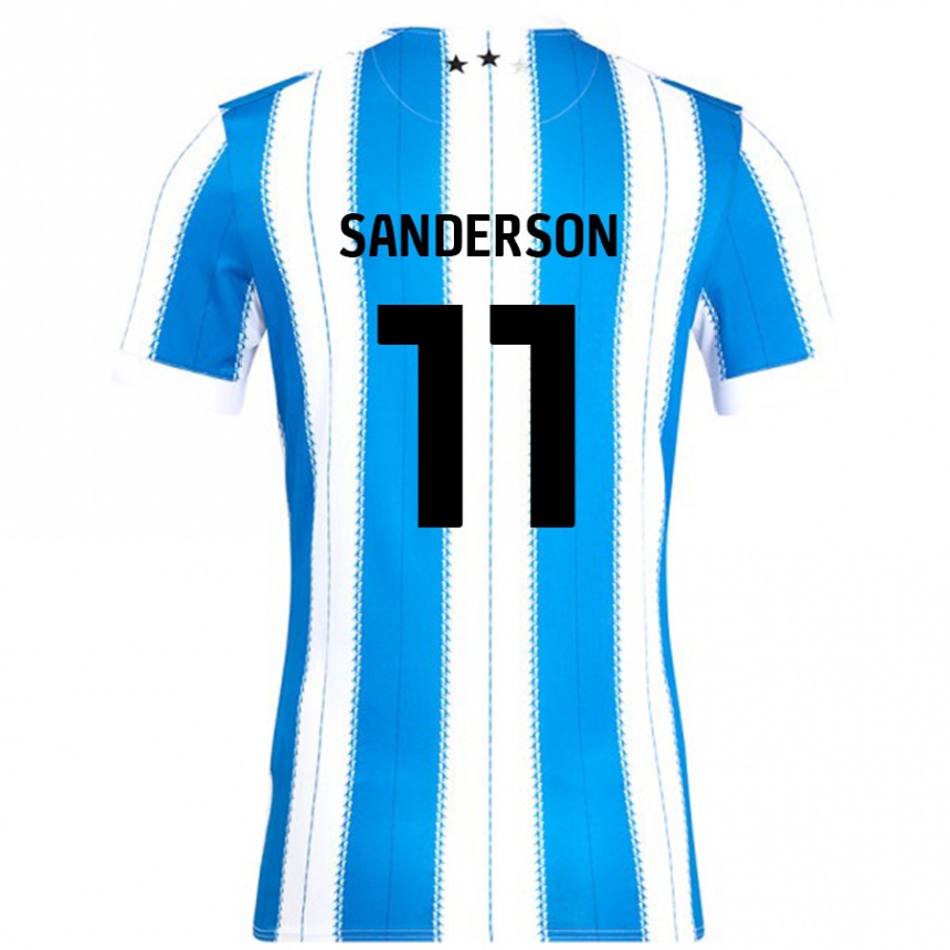 Niño Fútbol Camiseta Brittany Sanderson #11 Azul Blanco 1ª Equipación 2024/25 México