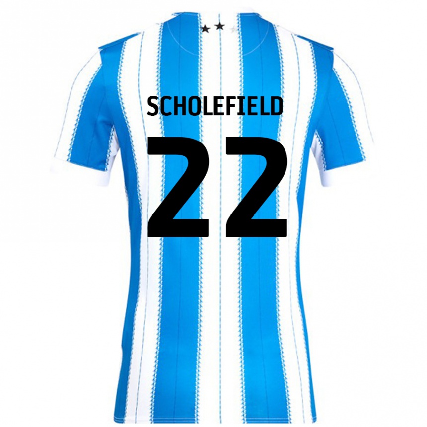 Niño Fútbol Camiseta Lois Scholefield #22 Azul Blanco 1ª Equipación 2024/25 México