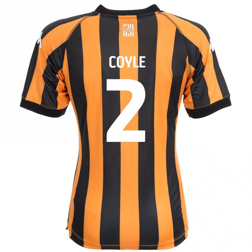 Niño Fútbol Camiseta Lewie Coyle #2 Negro Ámbar 1ª Equipación 2024/25 México