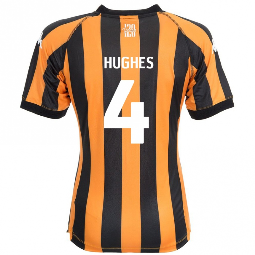 Niño Fútbol Camiseta Charlie Hughes #4 Negro Ámbar 1ª Equipación 2024/25 México