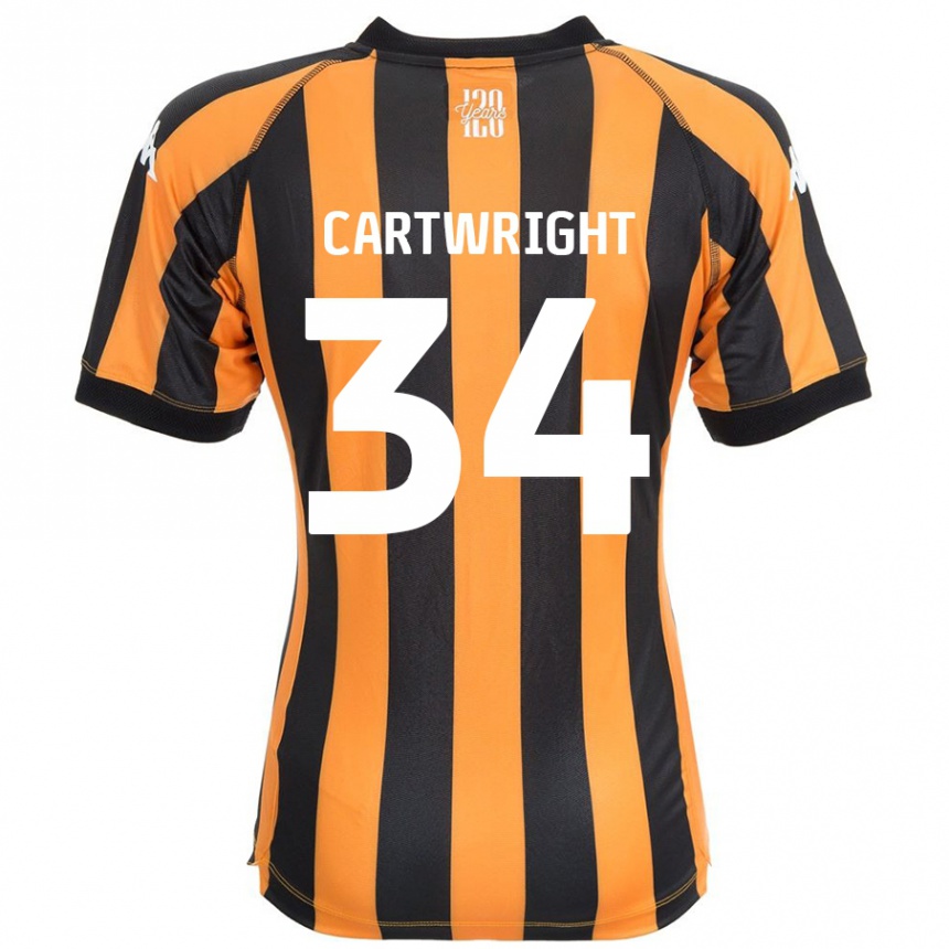 Niño Fútbol Camiseta Harvey Cartwright #34 Negro Ámbar 1ª Equipación 2024/25 México