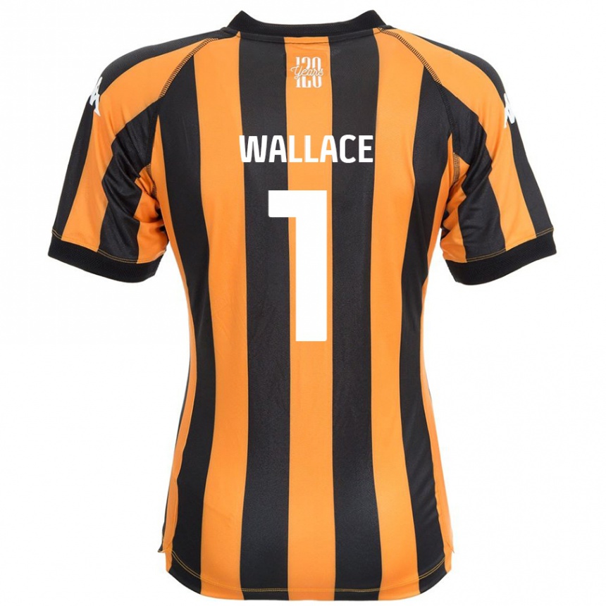 Niño Fútbol Camiseta Abbi Wallace #1 Negro Ámbar 1ª Equipación 2024/25 México