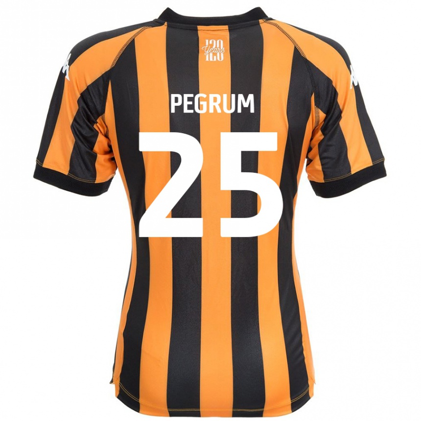 Niño Fútbol Camiseta Florence Pegrum #25 Negro Ámbar 1ª Equipación 2024/25 México