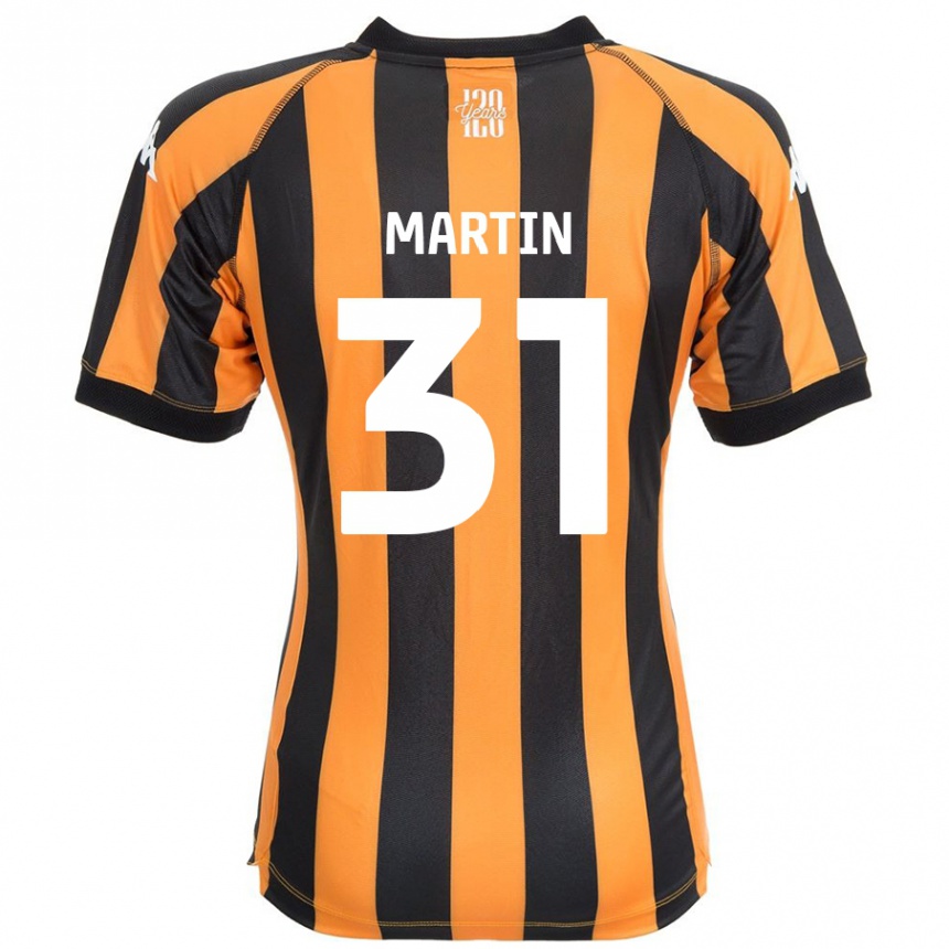 Niño Fútbol Camiseta Faith Martin #31 Negro Ámbar 1ª Equipación 2024/25 México