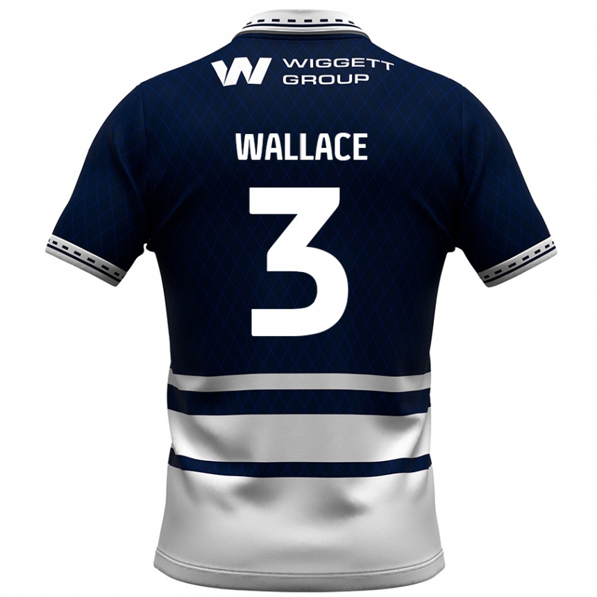 Niño Fútbol Camiseta Murray Wallace #3 Azul Marino Blanco 1ª Equipación 2024/25 México