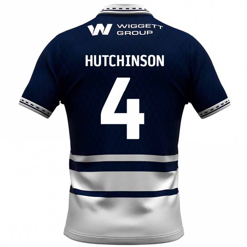 Niño Fútbol Camiseta Shaun Hutchinson #4 Azul Marino Blanco 1ª Equipación 2024/25 México