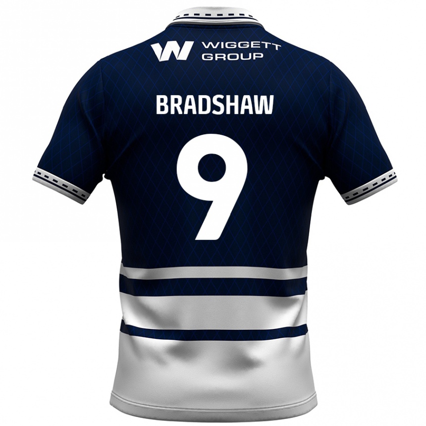 Niño Fútbol Camiseta Tom Bradshaw #9 Azul Marino Blanco 1ª Equipación 2024/25 México