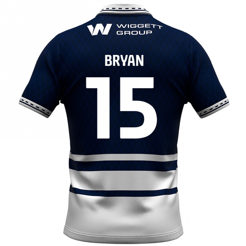 Niño Fútbol Camiseta Joe Bryan #15 Azul Marino Blanco 1ª Equipación 2024/25 México