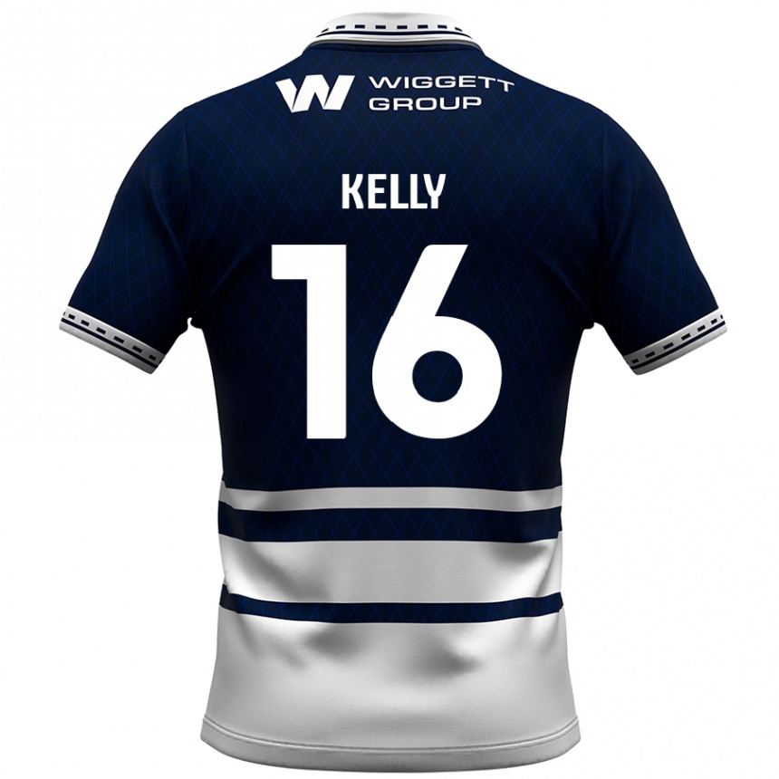 Niño Fútbol Camiseta Daniel Kelly #16 Azul Marino Blanco 1ª Equipación 2024/25 México