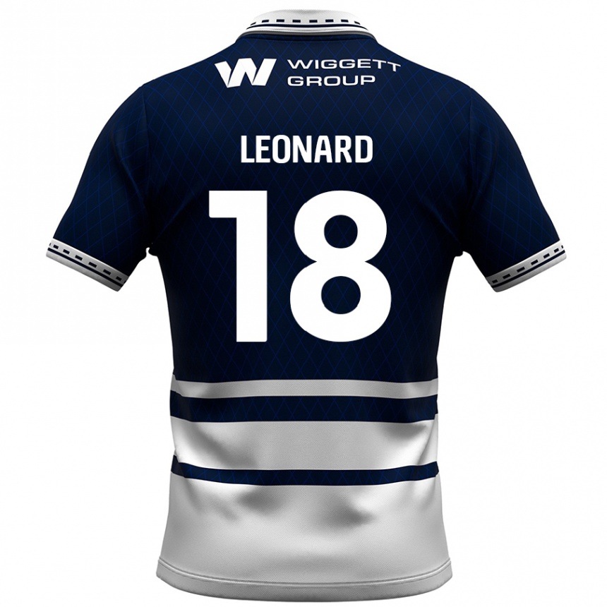 Niño Fútbol Camiseta Ryan Leonard #18 Azul Marino Blanco 1ª Equipación 2024/25 México