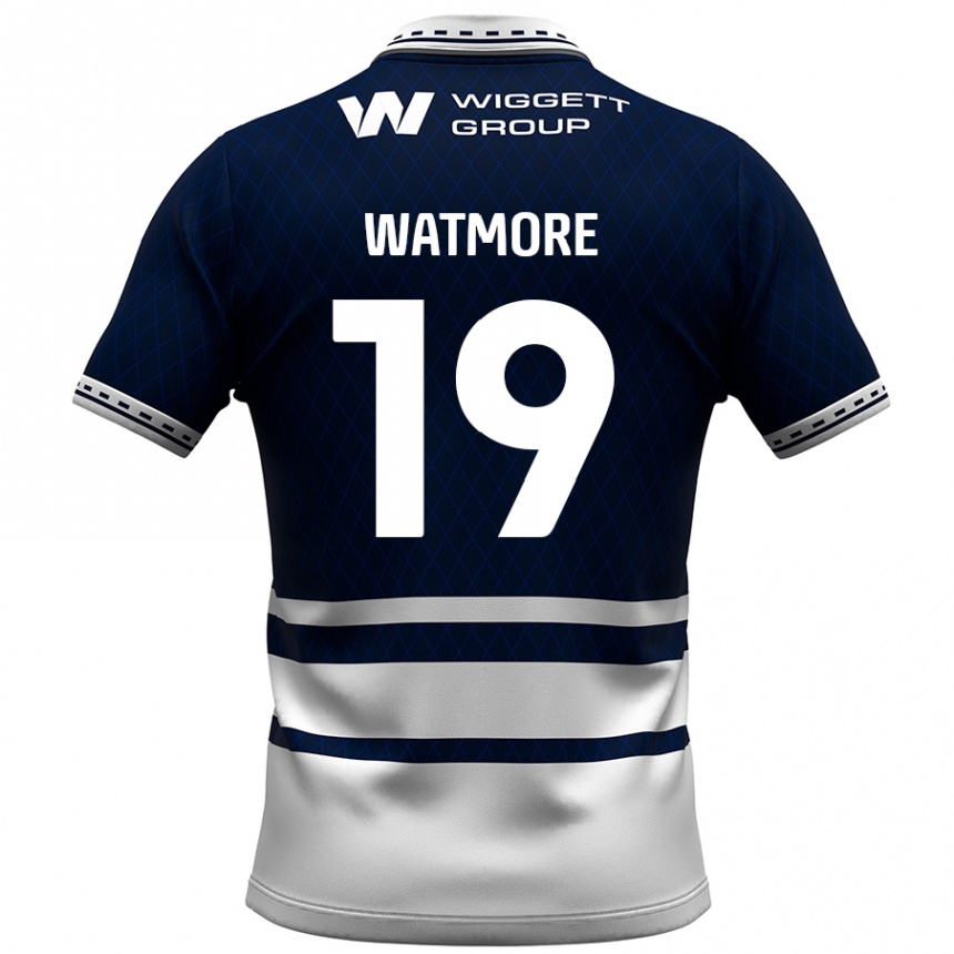 Niño Fútbol Camiseta Duncan Watmore #19 Azul Marino Blanco 1ª Equipación 2024/25 México