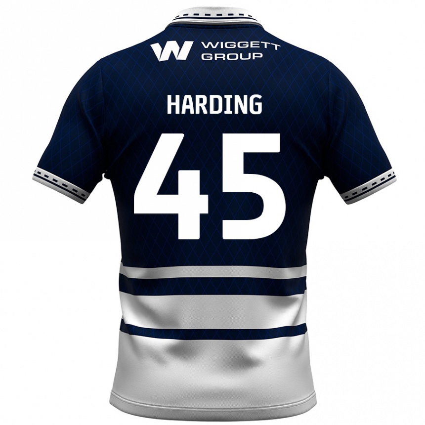 Niño Fútbol Camiseta Wes Harding #45 Azul Marino Blanco 1ª Equipación 2024/25 México