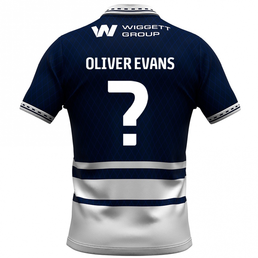 Niño Fútbol Camiseta Oliver Evans #0 Azul Marino Blanco 1ª Equipación 2024/25 México