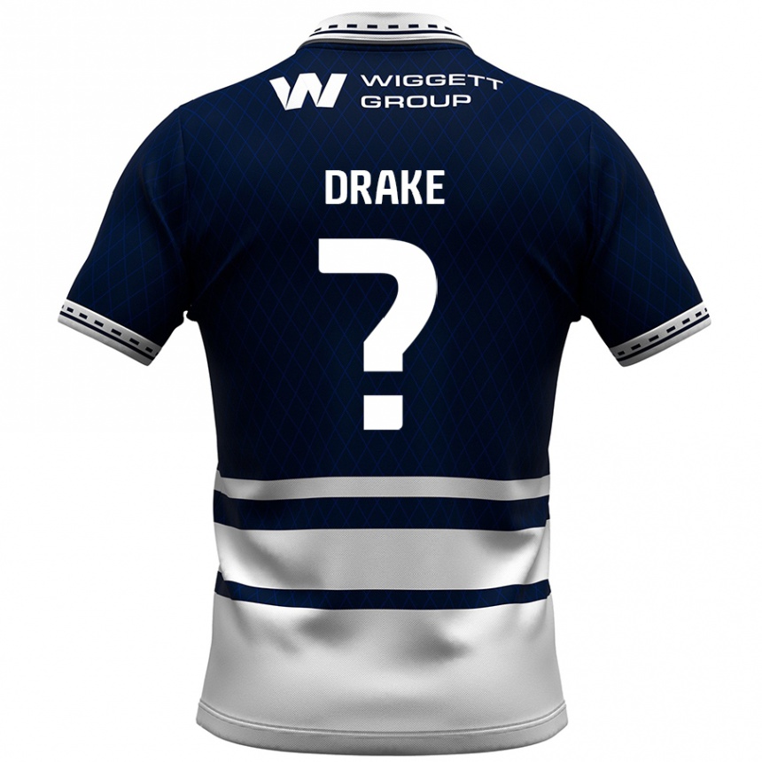 Niño Fútbol Camiseta Ben Drake #0 Azul Marino Blanco 1ª Equipación 2024/25 México