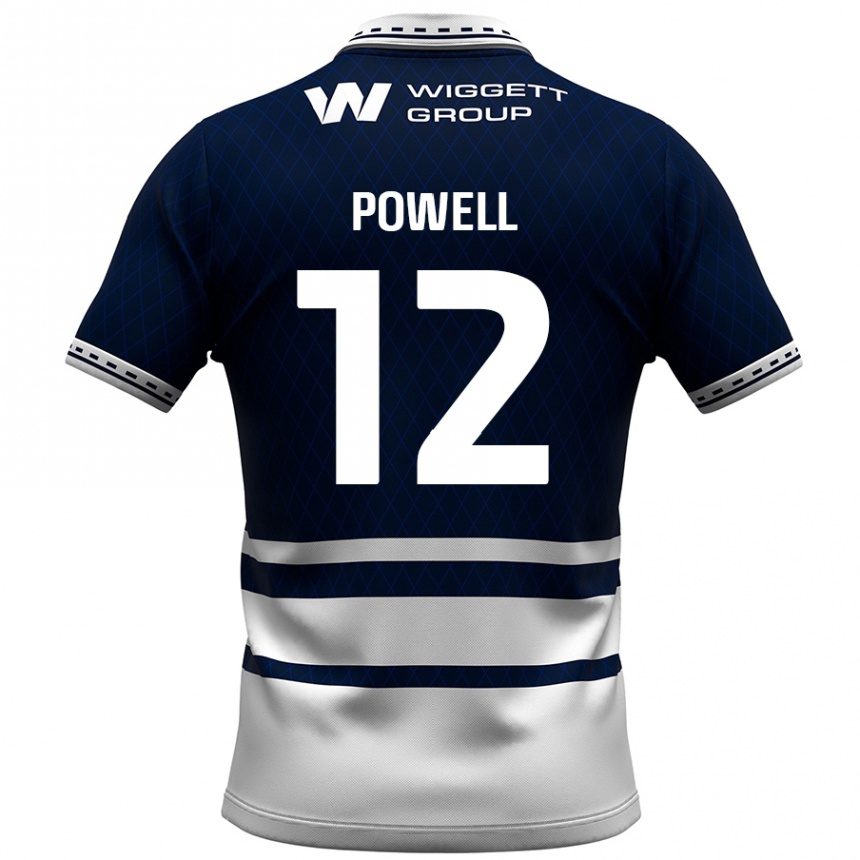 Niño Fútbol Camiseta Beth Powell #12 Azul Marino Blanco 1ª Equipación 2024/25 México