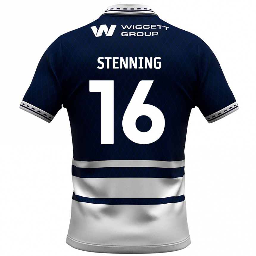 Niño Fútbol Camiseta Ellie Stenning #16 Azul Marino Blanco 1ª Equipación 2024/25 México