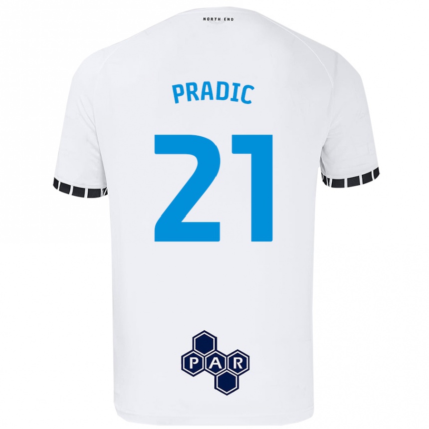 Niño Fútbol Camiseta James Pradic #21 Blanco 1ª Equipación 2024/25 México