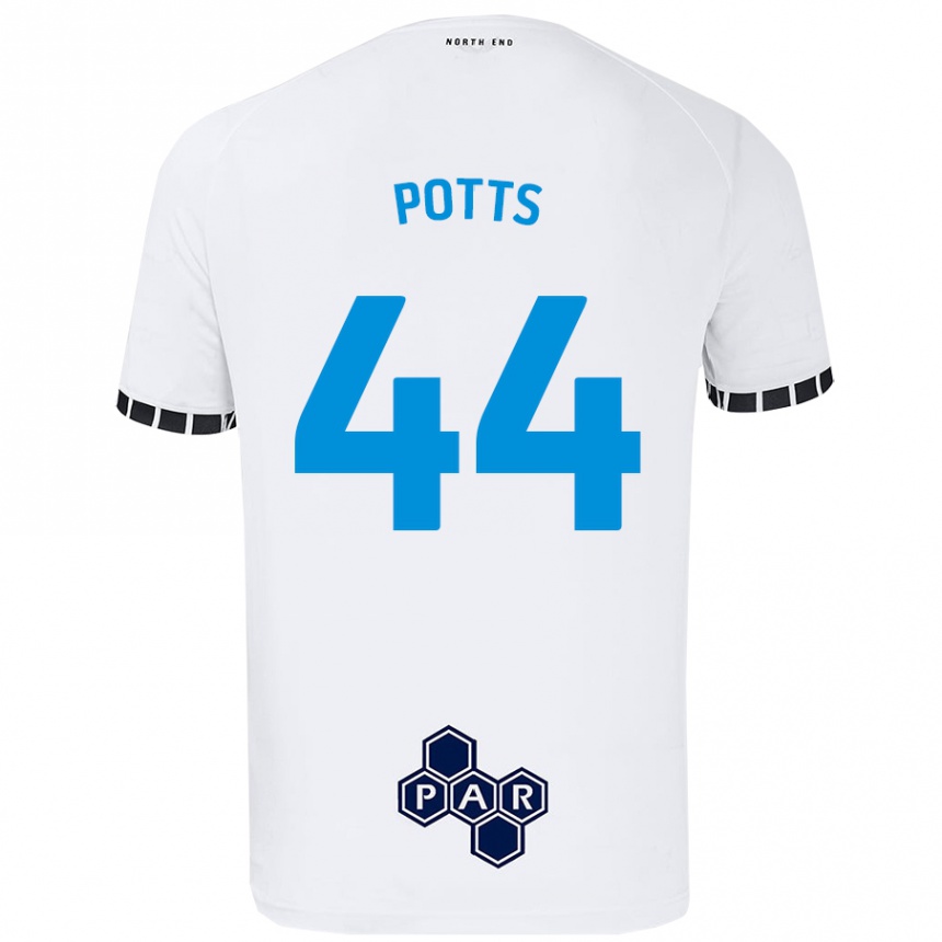 Niño Fútbol Camiseta Brad Potts #44 Blanco 1ª Equipación 2024/25 México