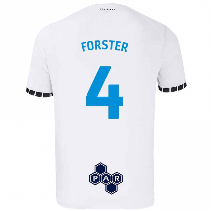 Niño Fútbol Camiseta Hannah Forster #4 Blanco 1ª Equipación 2024/25 México