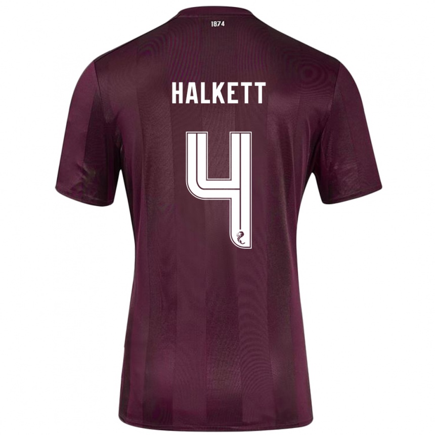 Niño Fútbol Camiseta Craig Halkett #4 Borgoña 1ª Equipación 2024/25 México