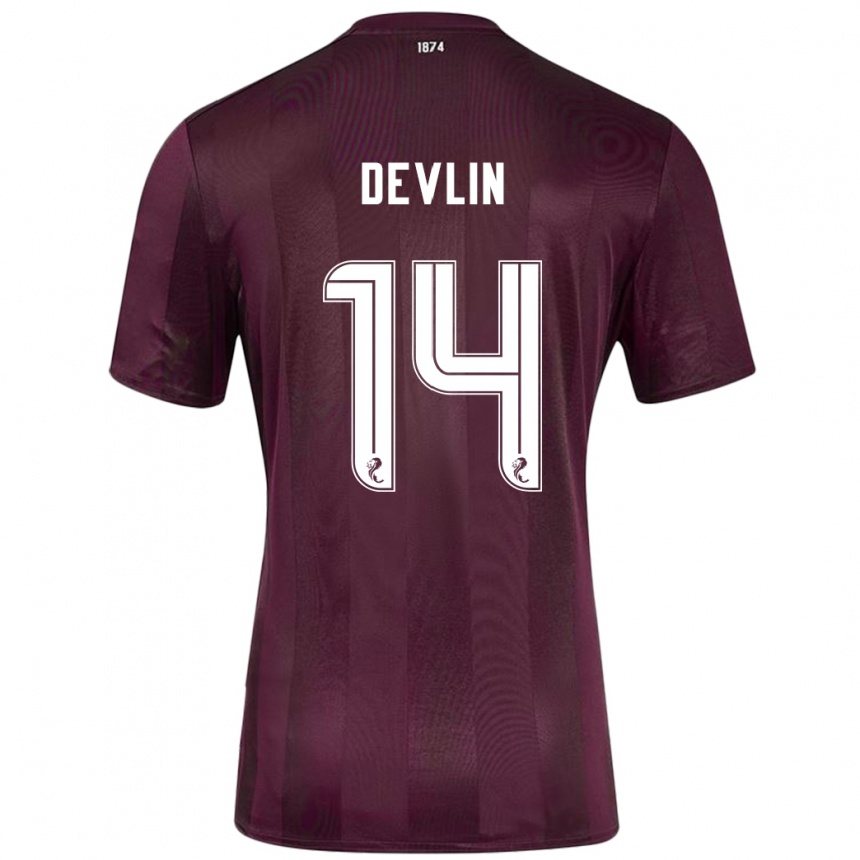 Niño Fútbol Camiseta Cammy Devlin #14 Borgoña 1ª Equipación 2024/25 México