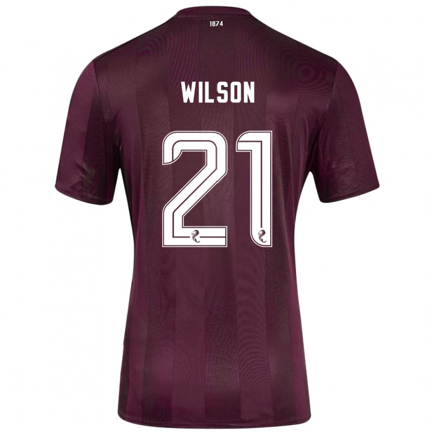 Niño Fútbol Camiseta James Wilson #21 Borgoña 1ª Equipación 2024/25 México