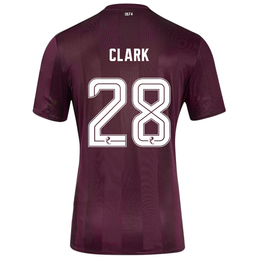 Niño Fútbol Camiseta Zander Clark #28 Borgoña 1ª Equipación 2024/25 México