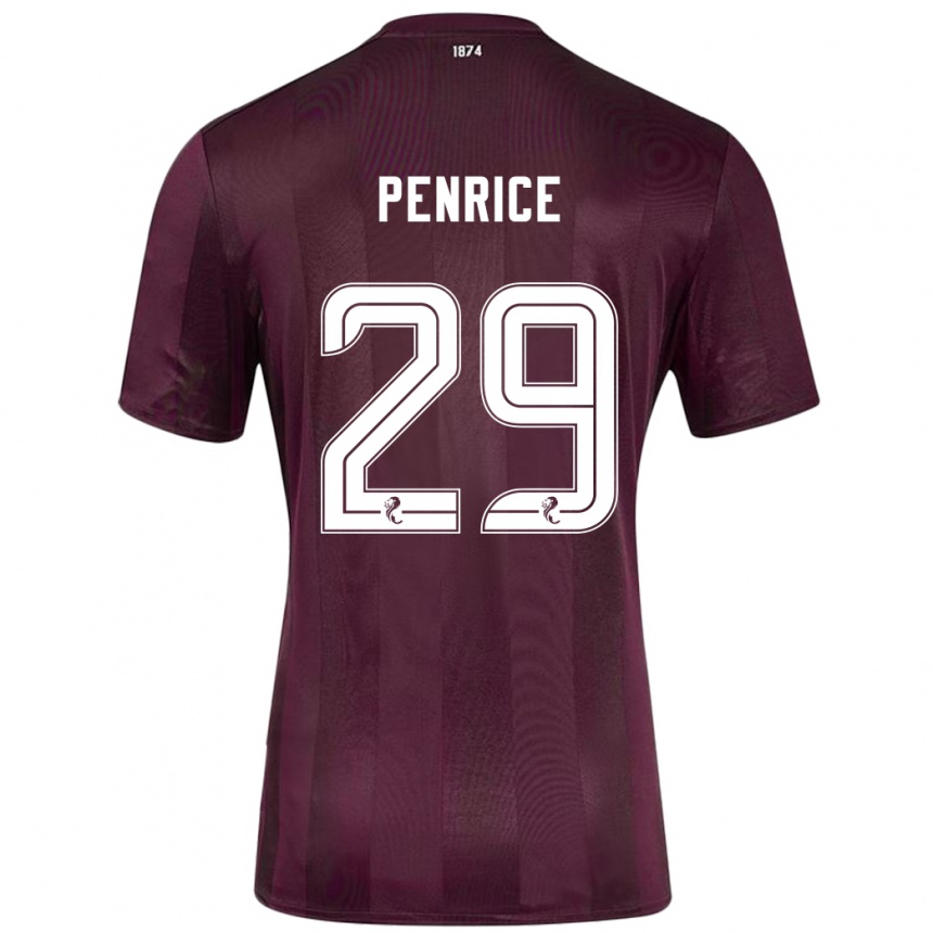 Niño Fútbol Camiseta James Penrice #29 Borgoña 1ª Equipación 2024/25 México