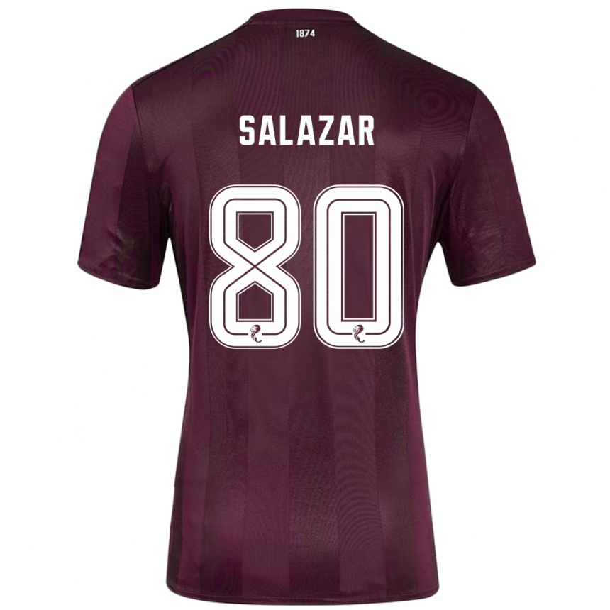 Niño Fútbol Camiseta Andrés Salazar #80 Borgoña 1ª Equipación 2024/25 México