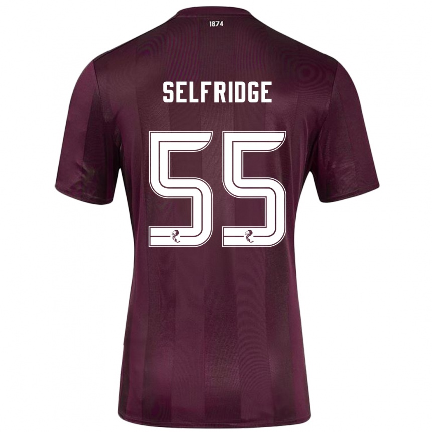 Niño Fútbol Camiseta Louis Selfridge #55 Borgoña 1ª Equipación 2024/25 México