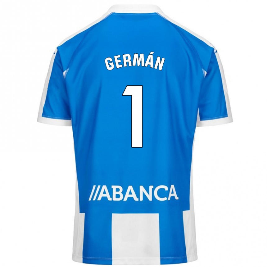 Niño Fútbol Camiseta Germán Parreño #1 Azul Blanco 1ª Equipación 2024/25 México