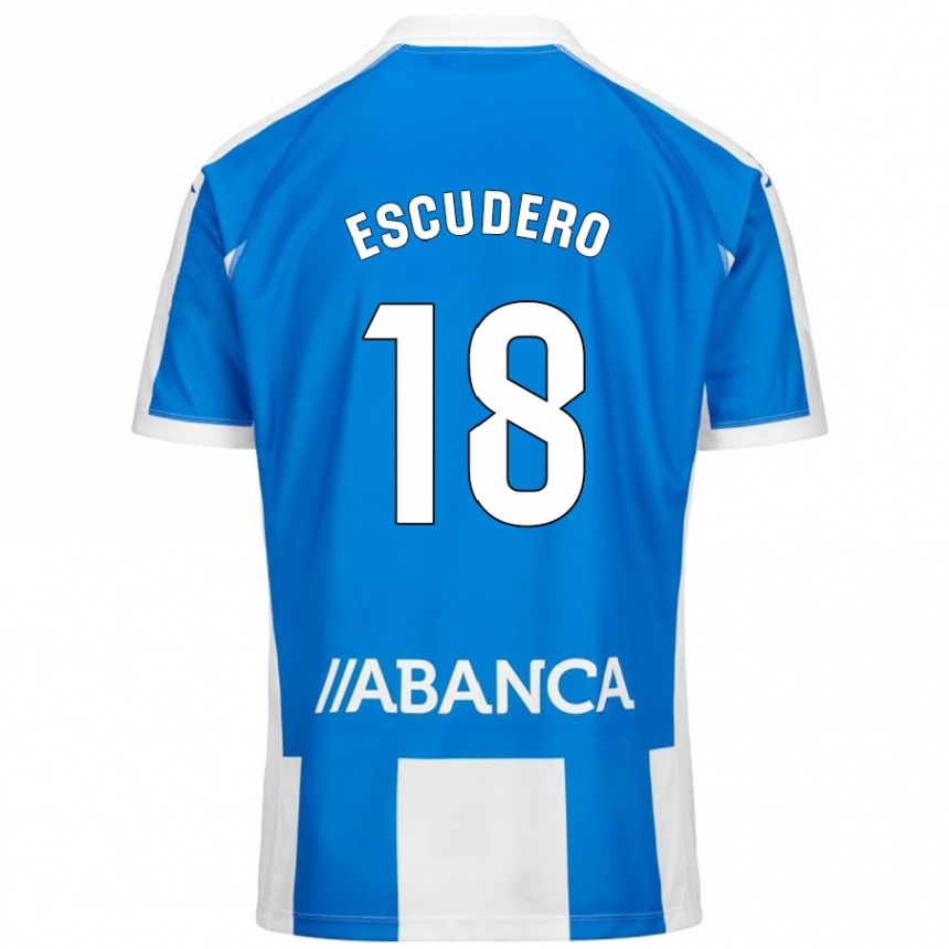 Niño Fútbol Camiseta Sergio Escudero #18 Azul Blanco 1ª Equipación 2024/25 México