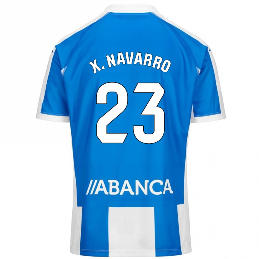 Niño Fútbol Camiseta Ximo Navarro #23 Azul Blanco 1ª Equipación 2024/25 México